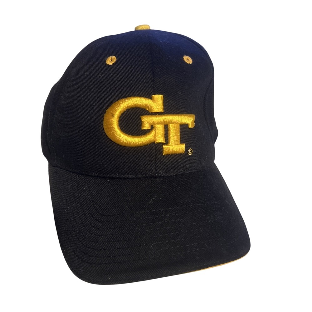 Georgia Tech Buzz Yellow Jackets Adjustable Buckle Hat Embroidered Mesh Back Cap
